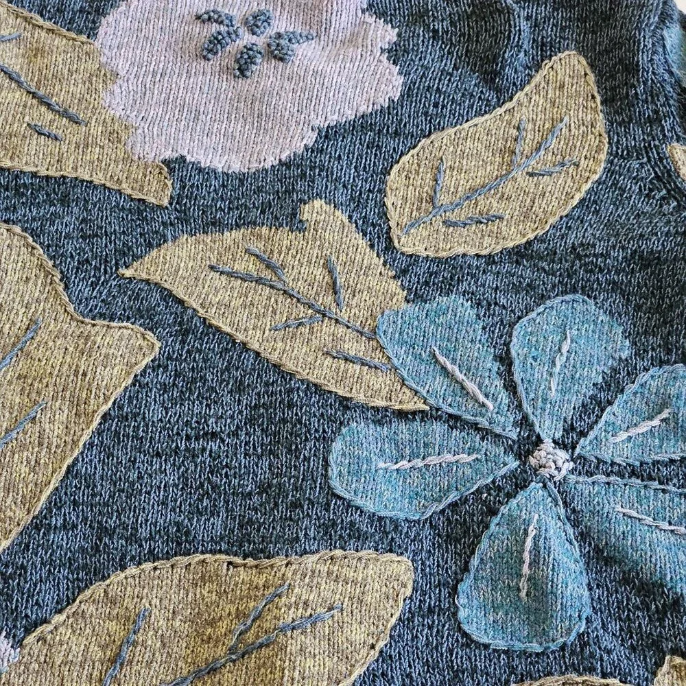 Vtg Sigrid Olsen Knit Cardigan Womens M Multicolor LS Buttons Boho Floral Boho - Picture 11 of 16
